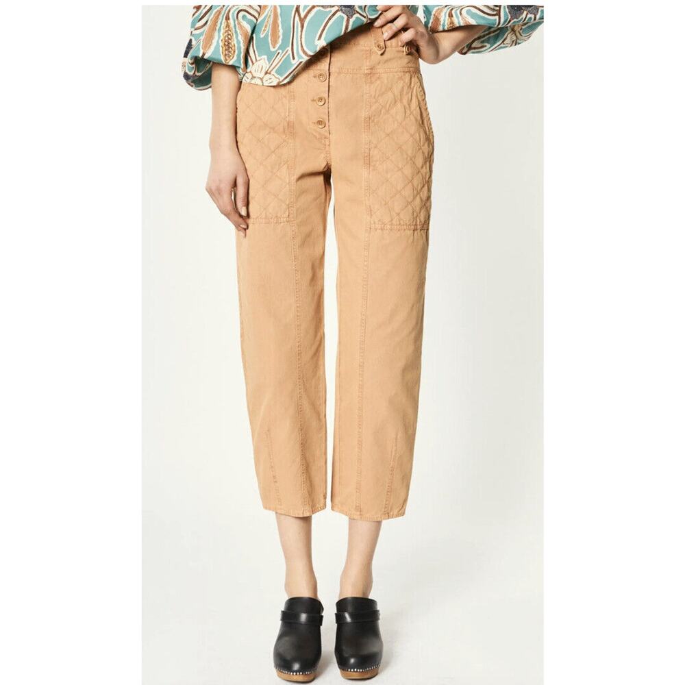 Ulla Johnson Cambrie High-waisted Straight Leg Trousers Size 4 Terracotta